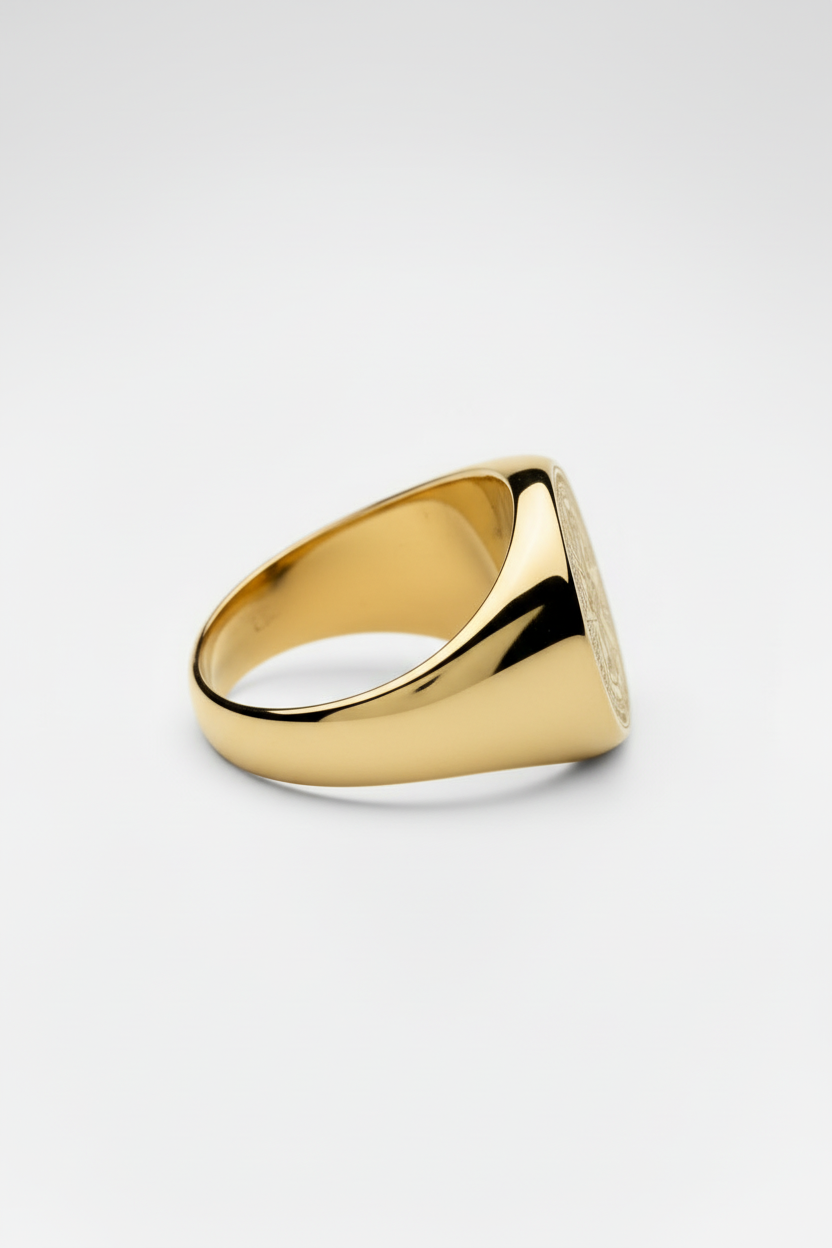 Sygnet Męski z Motywem Kompasu - Złoty 3.0